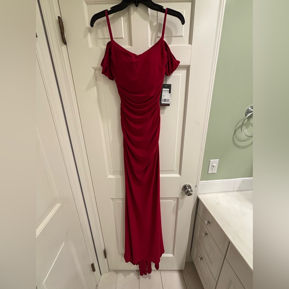 Elegant Red Off-Shoulder Gown